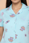 Zivame Farm Lore Knit Cotton Pyjama Set - Gilf Stream — thumbnail 5